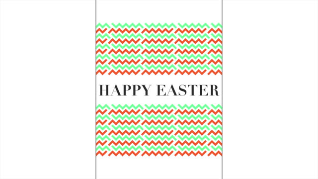 Vibrant easter banner with cheerful red and green chevron pattern