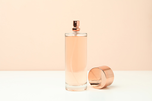 Concept of fragrant flavored perfume, close up