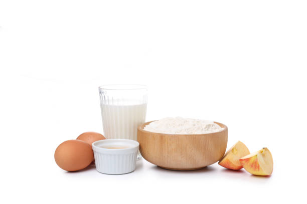 istock Ingredients for cooking cake isolated on white background 2129945171