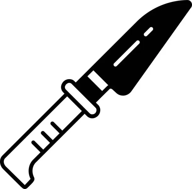 Vector illustration of Army knife glyph and line vector illustration