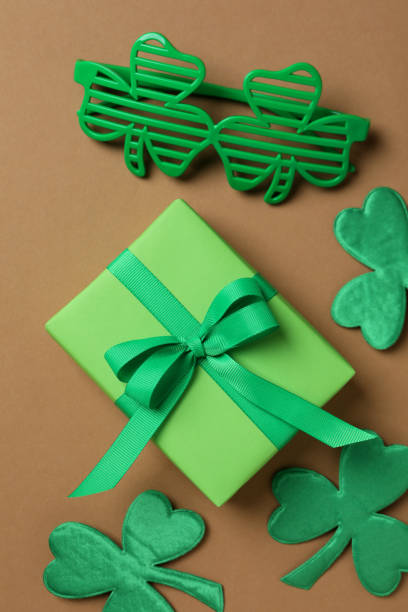 istock Different accessories of St.Patrick's Day, top view 2129955680