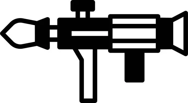 Vector illustration of Bazooka glyph and line vector illustration