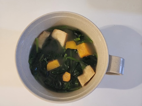 Asian Vegetarian Meal Homecooked Pumkpin Vegetables Soup