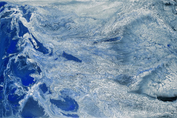 istock Gray, blue and white colors abstract hand painted fluid art texture 2130004985