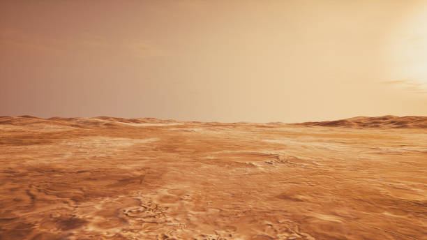 Martian landscape in futuristic Sci-Fi concept.