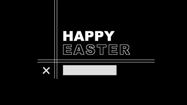 Happiness in monochrome with Happy Easter text
