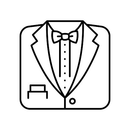 Dress code line black icon. Sign for web page, mobile app, button, logo. Vector isolated button. Editable stroke.