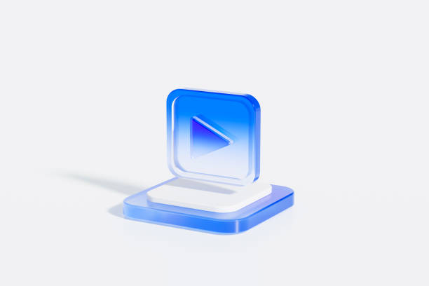 3D rendering bussiness title glass picture