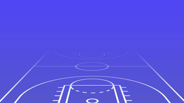 Basketball Game Court Background Basketball game court diagram background. coach background stock illustrations