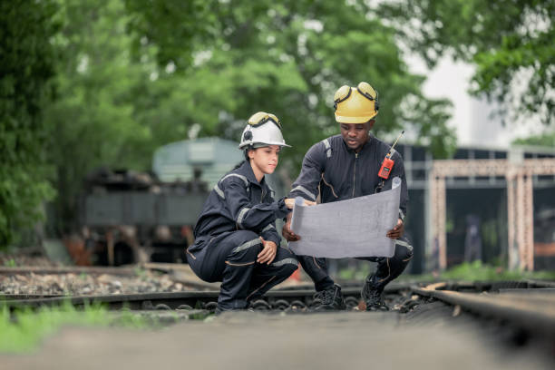Engineers use blueprints for rail maintenance and troubleshooting to ensure safe train operations.