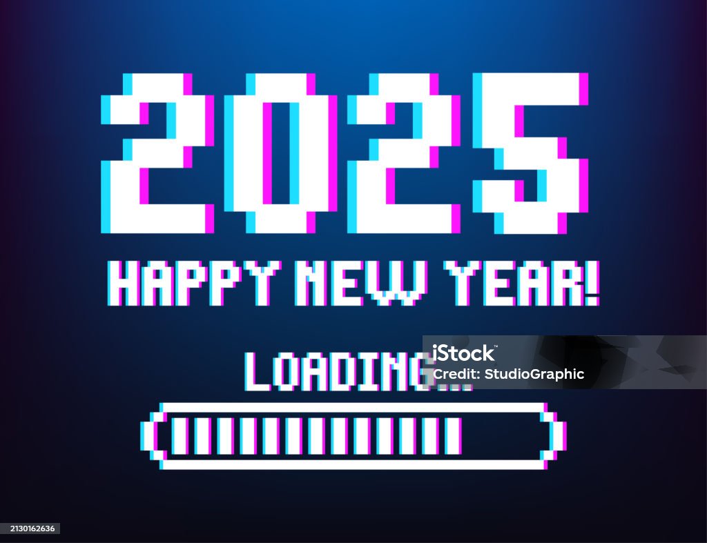 Spanduk Seni Piksel 2025 Untuk Tahun Baru Angka 2025 Dalam Gaya Game ...