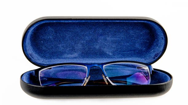 istock Glasses in a case on a white background 2130164869