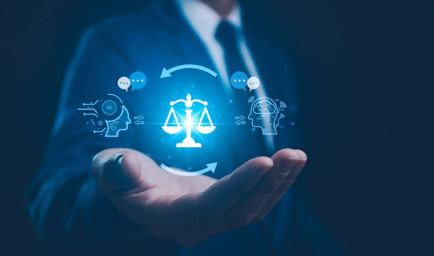istock AI ethics or AI Law concept. Developing AI codes of ethics. Compliance, regulation, standard , business policy and responsibility for guarding against unintended bias in machine learning algorithms. 2130201321