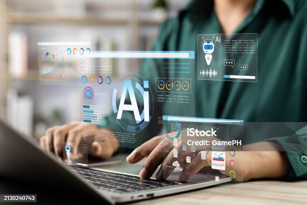 Enhanced Work Businessman Use Artificial Intelligence Ai Technology For Enhanced Work ...