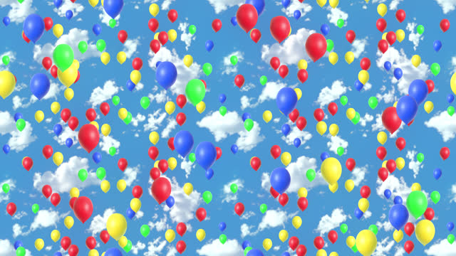 Balloon birthday party children background loop tile. This looping footage is also tileable