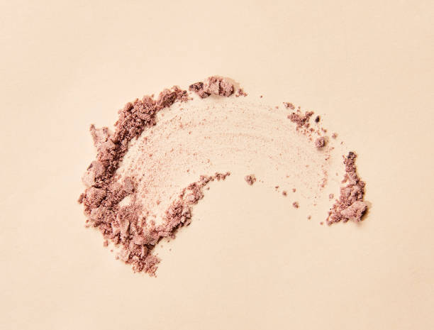 istock Crushed eyeshadow isolated on white background, green, brown color style. 2130282366