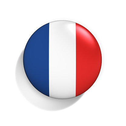 Badge with Flag of the France isolated on the white background
