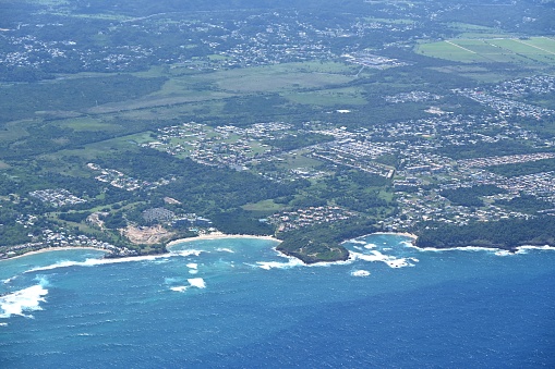 Aerial view of Puerto Rican coast