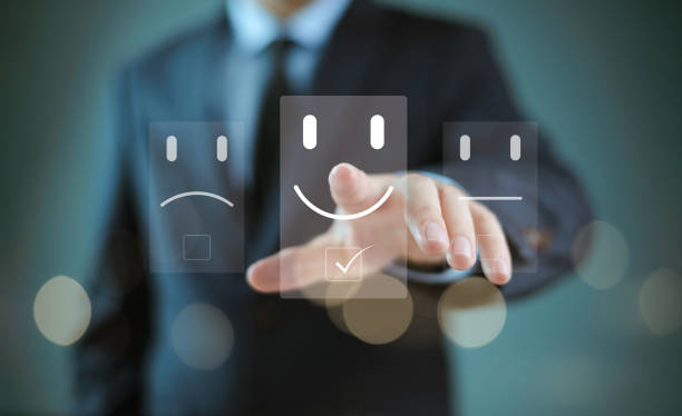 istock Customer Satisfaction Survey feedback concept. 5-star rate satisfaction review. Service experience rating online application. Customer evaluation product service quality, satisfaction good opinion 2130328224