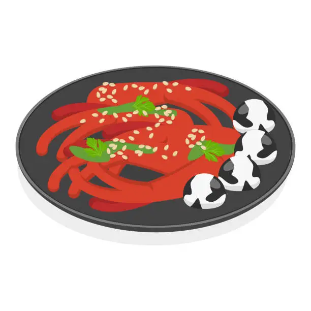 Vector illustration of 3D Isometric Flat Vector Set of Korean Food. Item 3