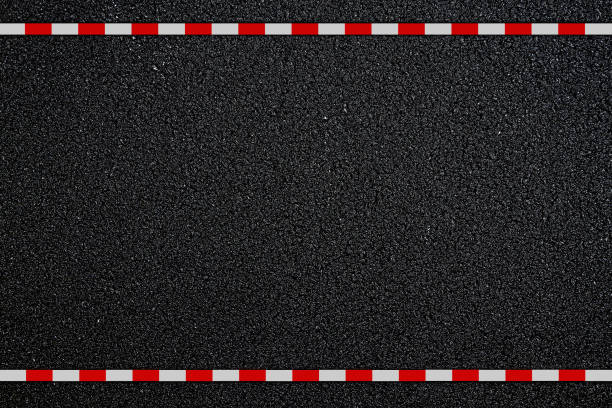 istock New asphalt texture background and white red line . Top view 2130369864