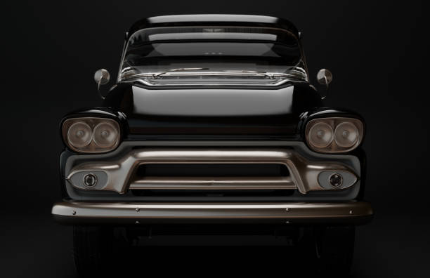 istock Front View of Classic American Pickup Truck. 3D Rendered. 2130401154