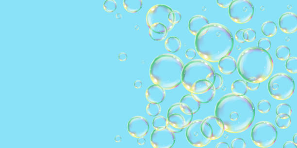 transparent liquid forms water drops soap bubble. - spectrum geometry refraction sphere点のイラスト素材／クリップアート素材／マンガ素材／アイコン素材