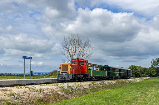 Narrow gauge railway from Balatonfenyves to Csisztafurdo near Balaton, Somogy region, Hungary