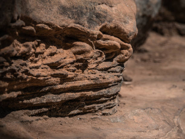 Geometrical design in sandstone cave wall