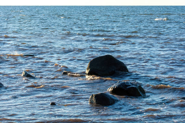 istock Big stones in the waves on a coast 2130567908