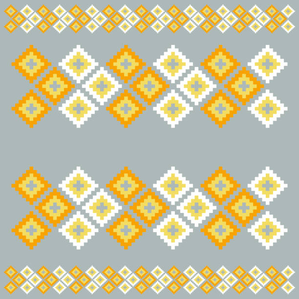 Ikat tribal Indian seamless pattern. Ethnic Aztec fabric carpet mandala ornament native boho chevron textile.Geometric African American oriental tranditional vector illustrations. Embroidery style.