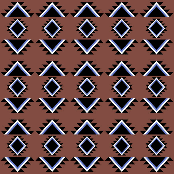 Ikat tribal Indian seamless pattern. Ethnic Aztec fabric carpet mandala ornament native boho chevron textile.Geometric African American oriental tranditional vector illustrations. Embroidery style.
