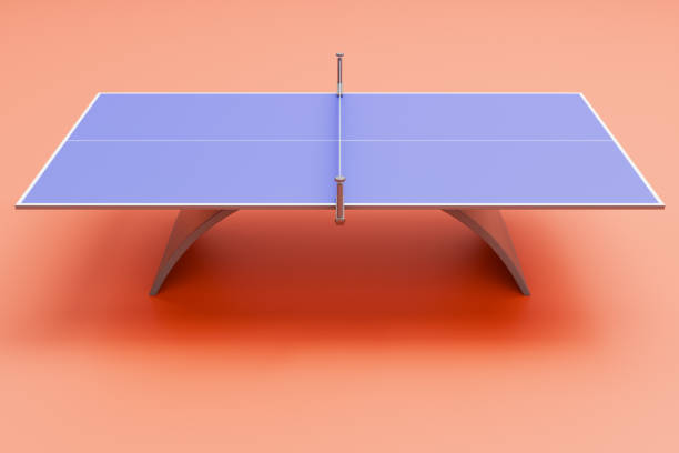 istock Table tennis ping pong orange floor. 3d rendering 2130578950