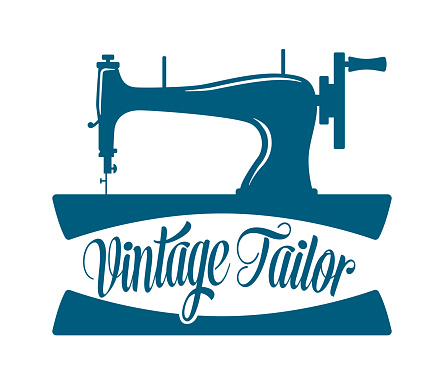 Vector Illustration of a Vintage Sewing Machine Work Tool Vector Icon Symbol