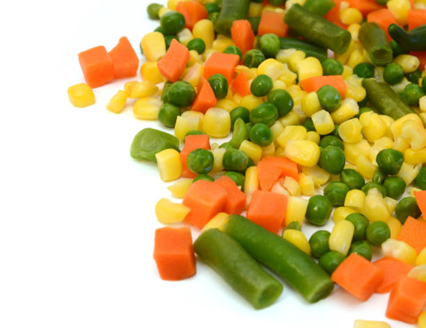 istock Fresh mixed vegetables on white. Golden mix. 2130631324