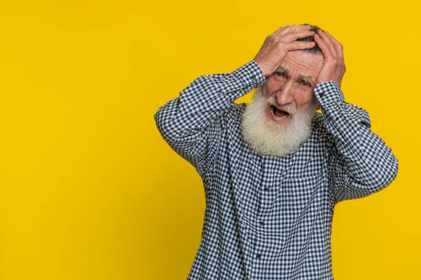 istock Irritated angry senior old man screams from stress tension problems shock rage nervous quarrel 2130658560