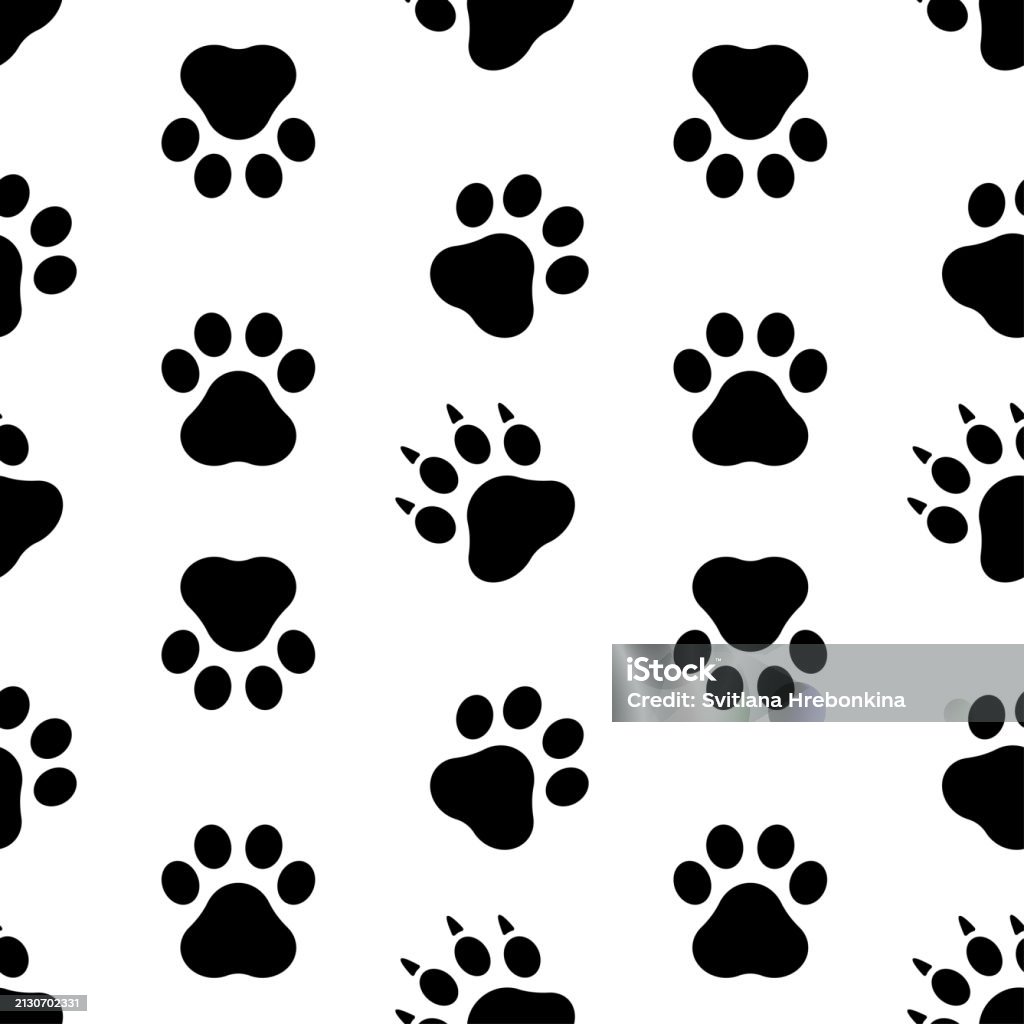 Claw Abstract Pattern Seamless Pattern Of Paw Prints With Claws On A White Background Stock ...