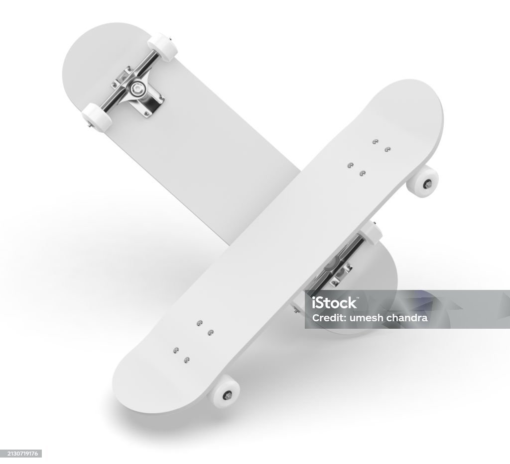 Blank Skateboard Template Mockup Isolated On White Stock Photo Blank Skateboard Template Mockup Isolated On White Stock Photo