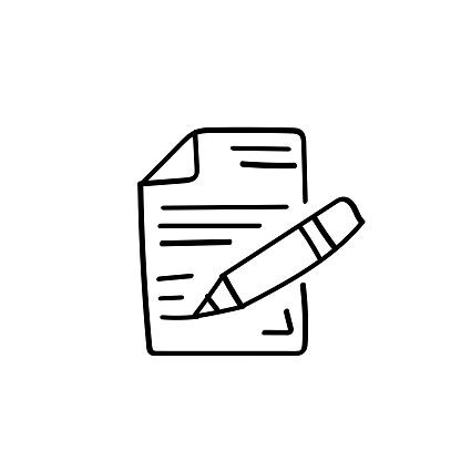 Hand Drawn flat icon for copy writing