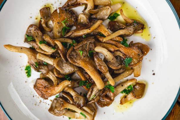 istock Fried oyster mushrooms on a plate 2130753687