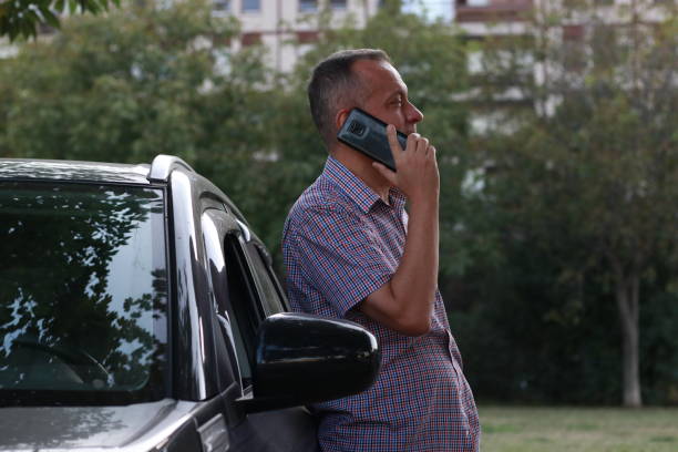 istock Casual man have talk on phone 2130778633