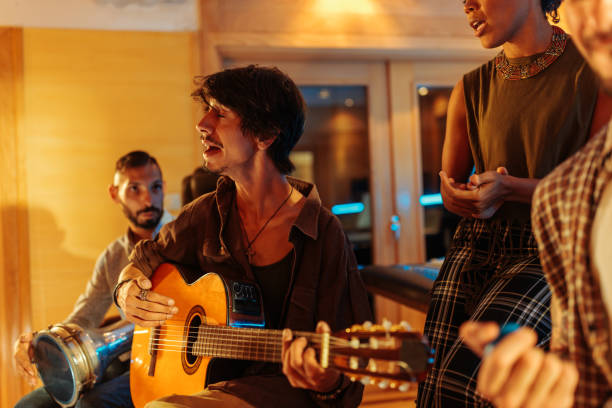 istock Band jamming in the music studio 2130784912