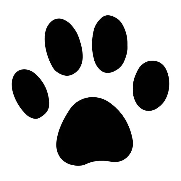 Vector illustration of Doodle Paw Print