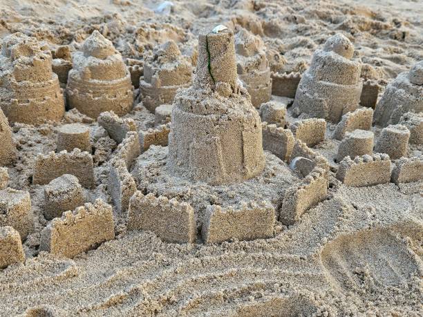 istock Beach Sandcastle Fortress 2130911373