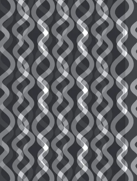 Vector illustration of Retro Styled Patterns - Black and White