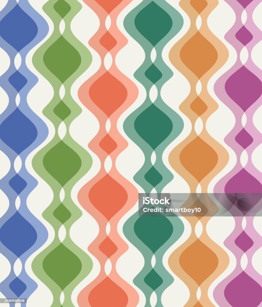 Retro Styled Patterns Stock Illustration - Download Image Now - 1960 ...