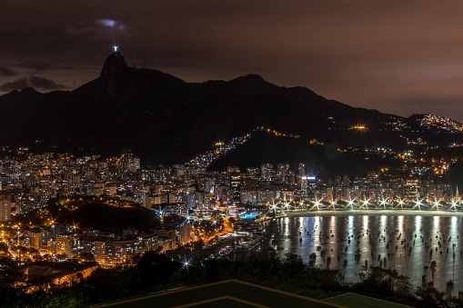 Looking over the City of Rio de Janeiro from atop of Pao de Azucar or Sugarloaf Mountain