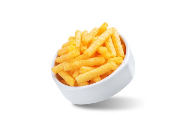 istock Corn stick chips in a bowl on a white isolated background 2131030580