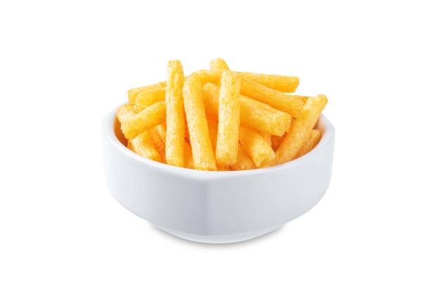 istock Corn stick chips in a bowl on a white isolated background 2131030581