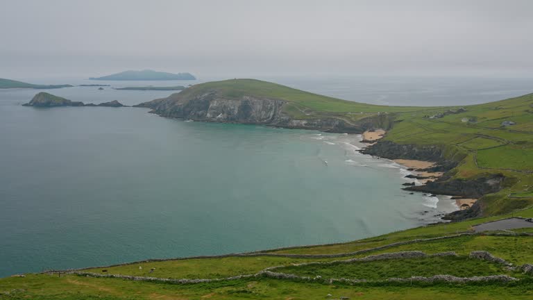 Idyllic view of Irish coast in summer